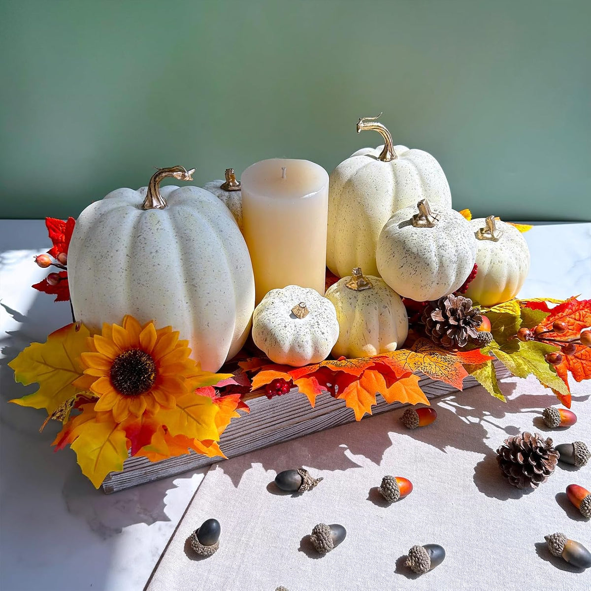 Cream Faux Pumpkins, Set of 7, photo 7