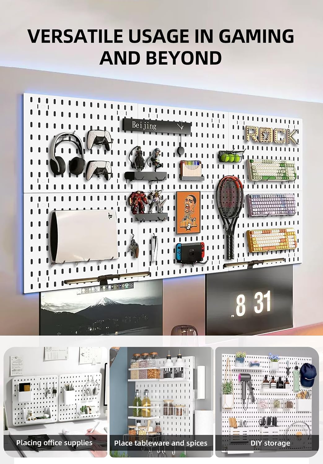 Gaming Pegboard Wall Organizer, photo 4