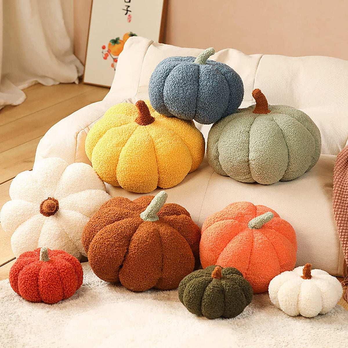 Plush Pumpkin Pillow, 8 in, photo 3