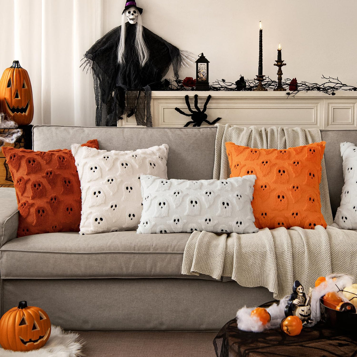 Ghost Pillow Covers, Burnt Orange, Set of 2, photo 6