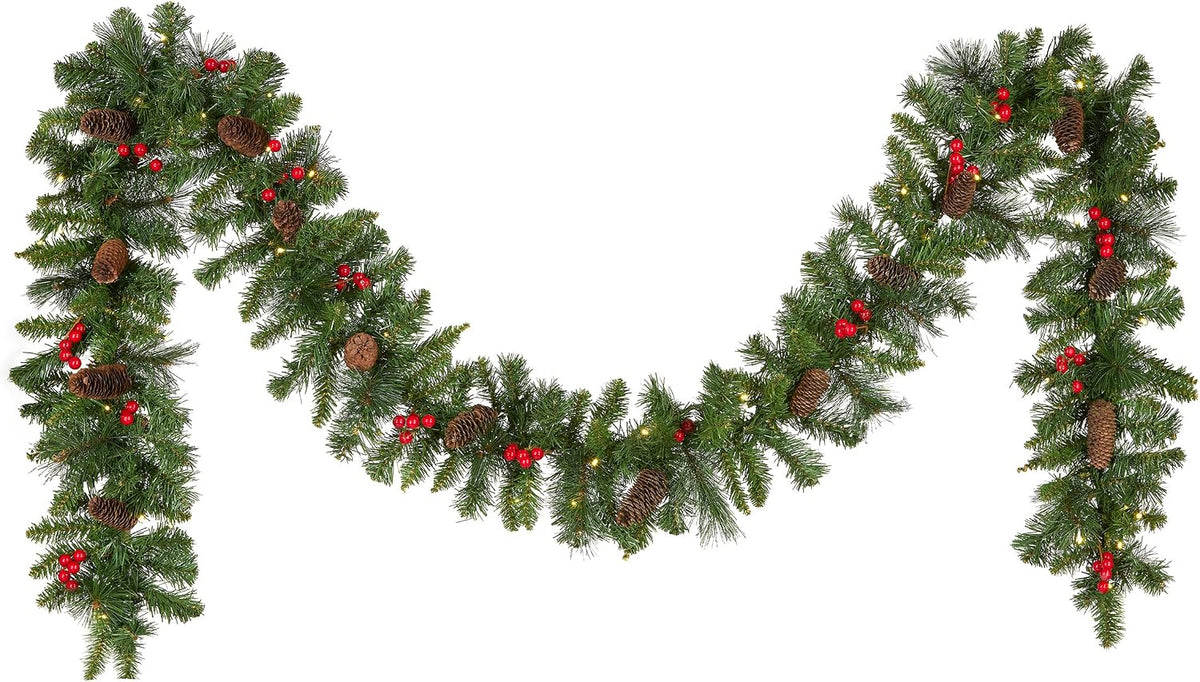9 ft Pre-Lit Spruce Garland, photo 2