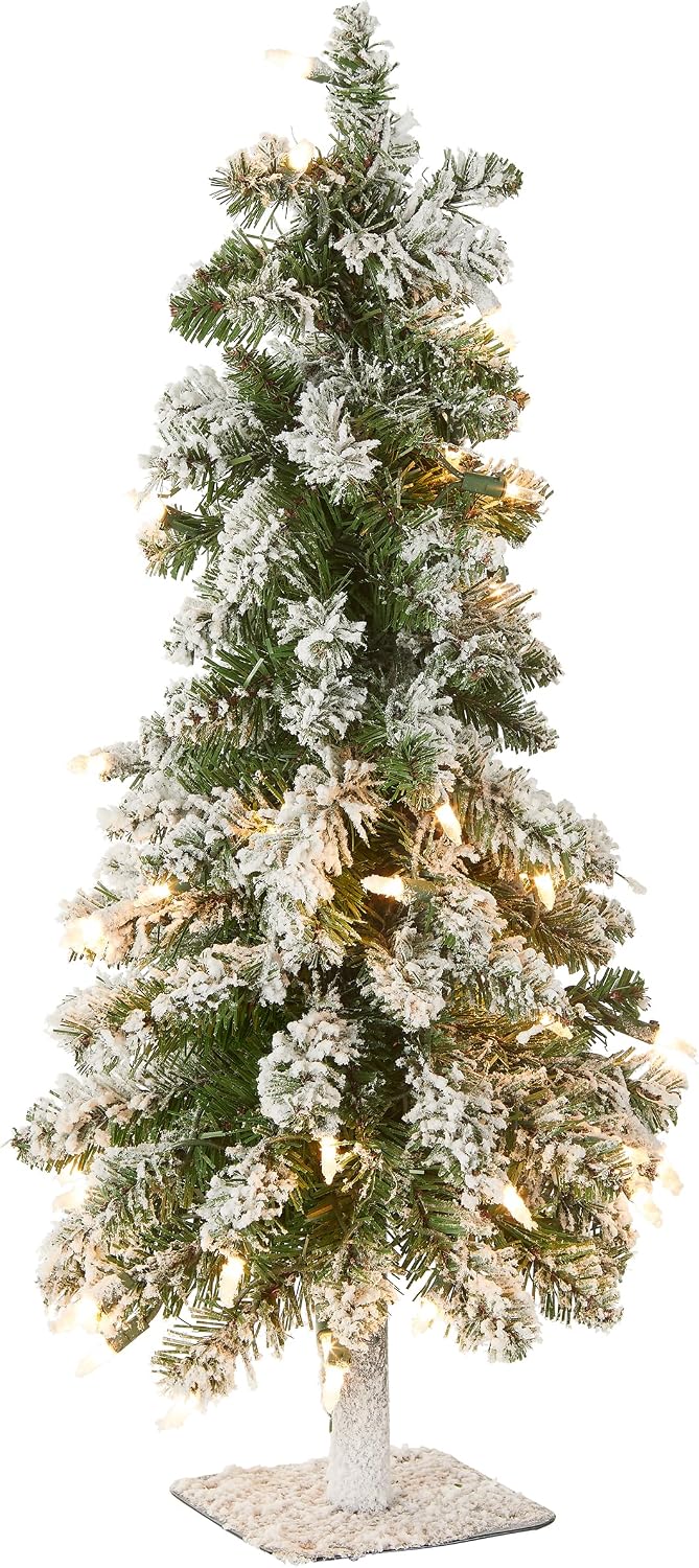 2 ft Pre-Lit Snowy Mini Christmas Tree, photo 2