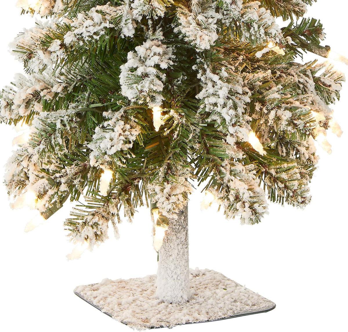 2 ft Pre-Lit Snowy Mini Christmas Tree, photo 4