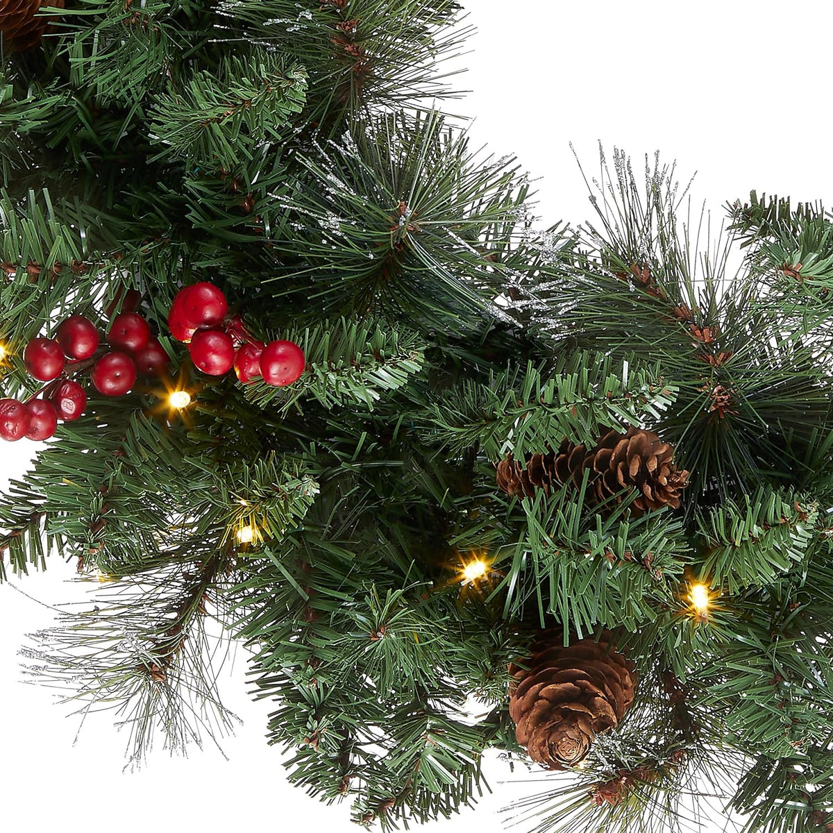 24 in Pre-Lit Spruce Christmas Wreath, photo 3