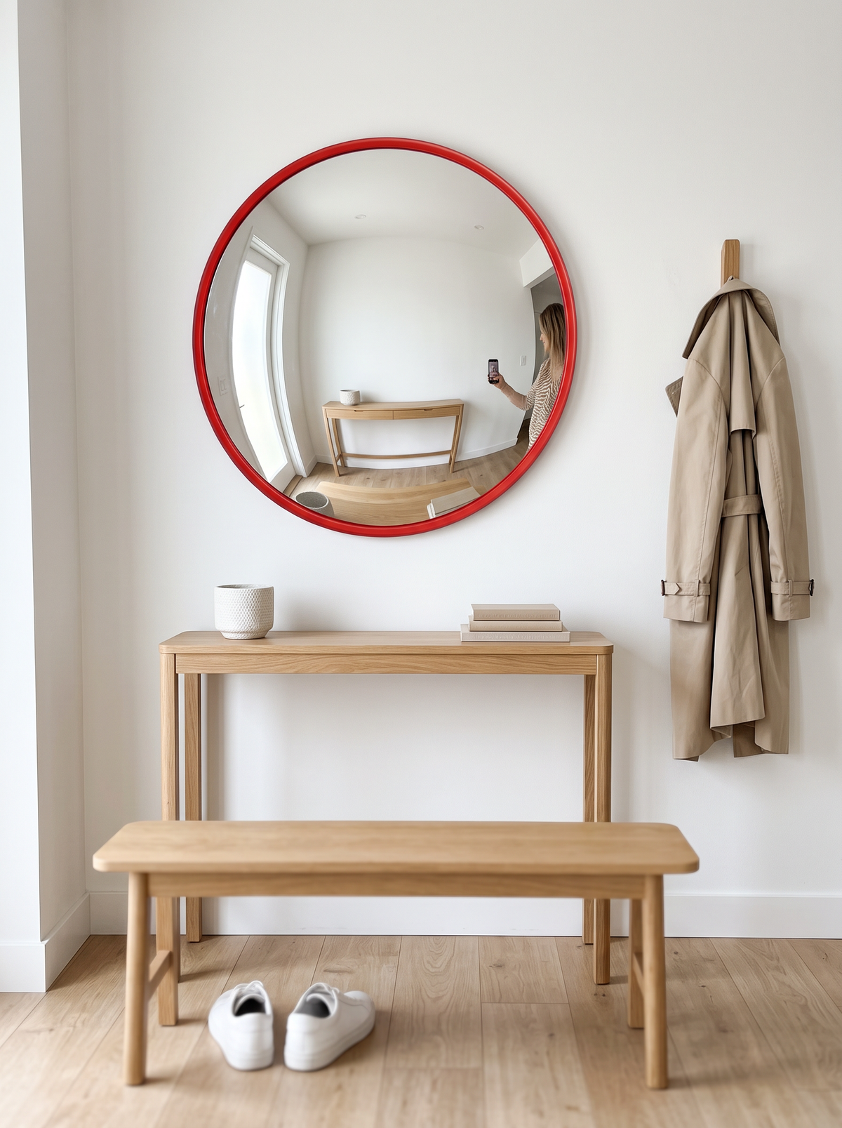 Red Y2K Convex Mirror