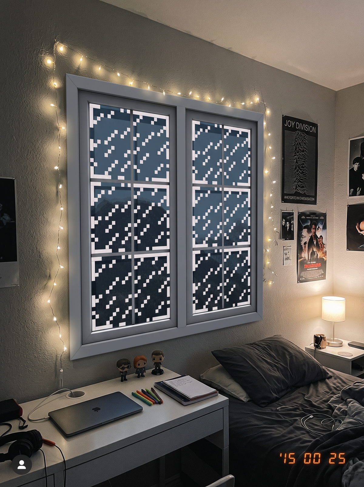Pixel Rainy Window Stickers, 6-Pack