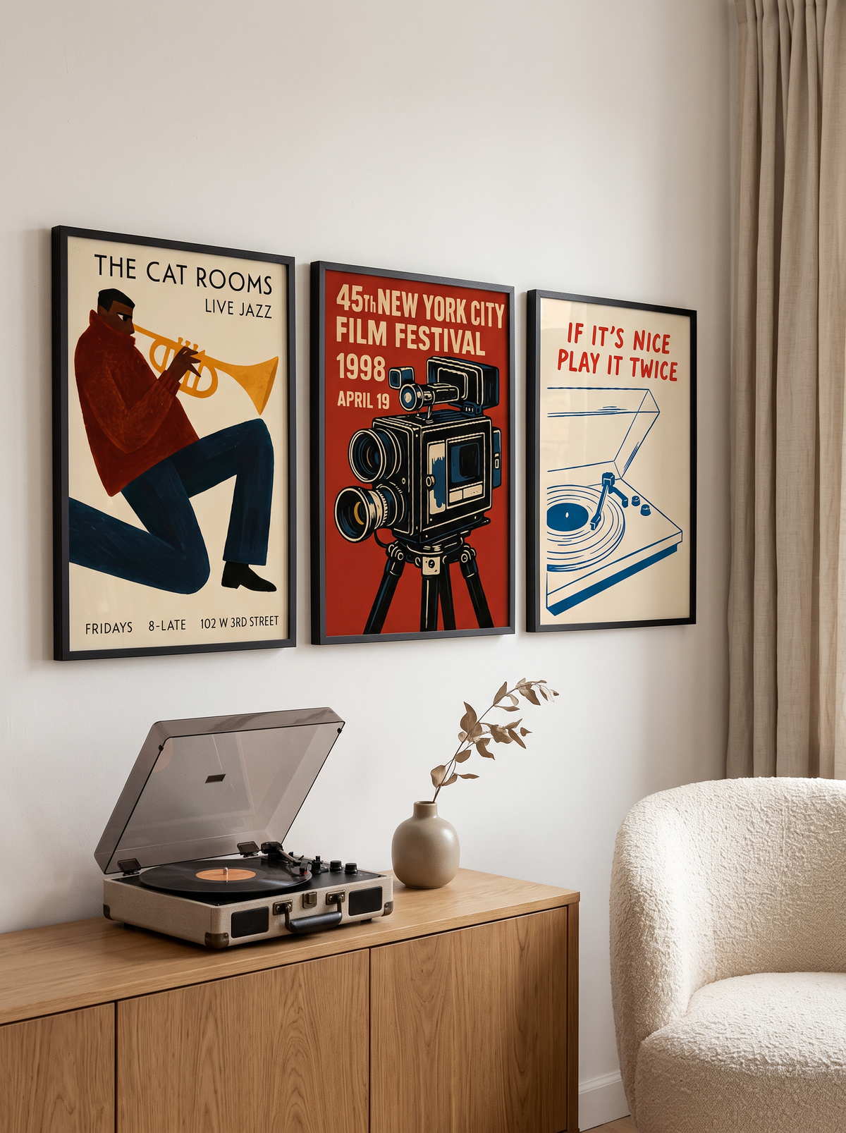 Vintage Jazz Posters, Set of 3