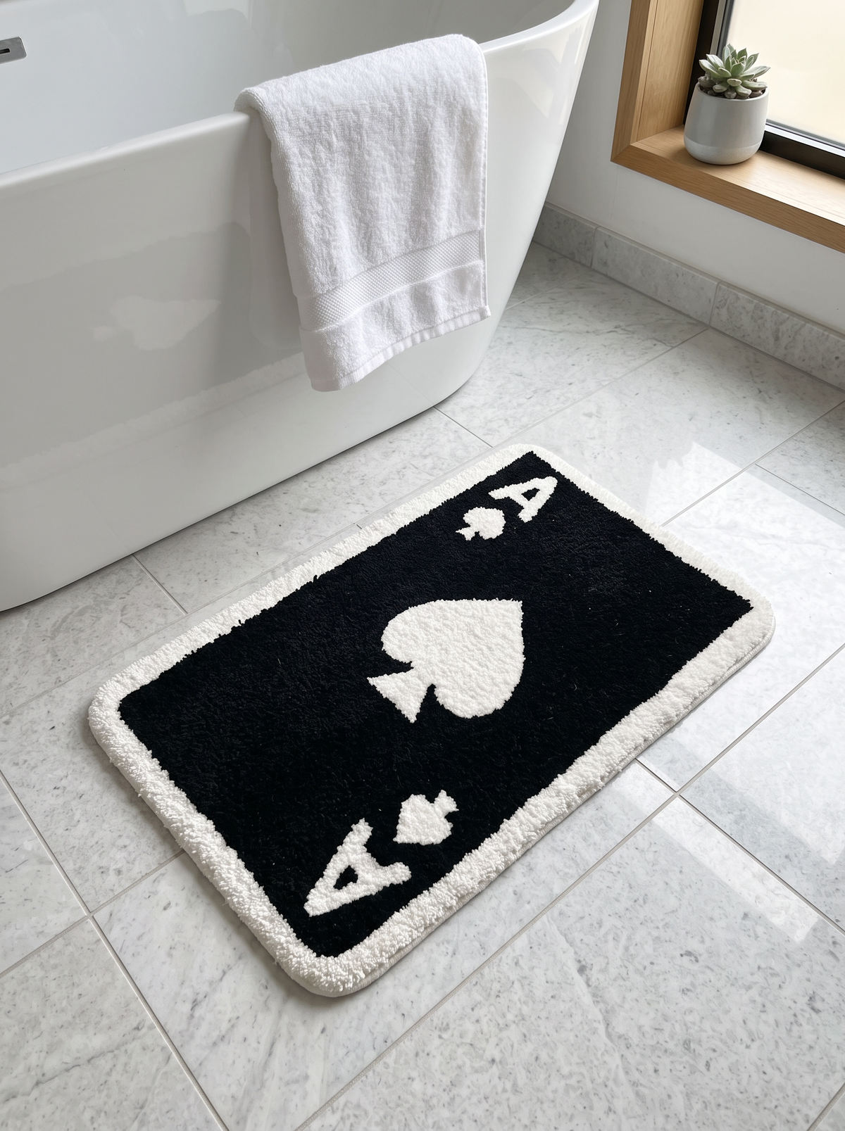 Ace of Spades Tufted Bath Mat