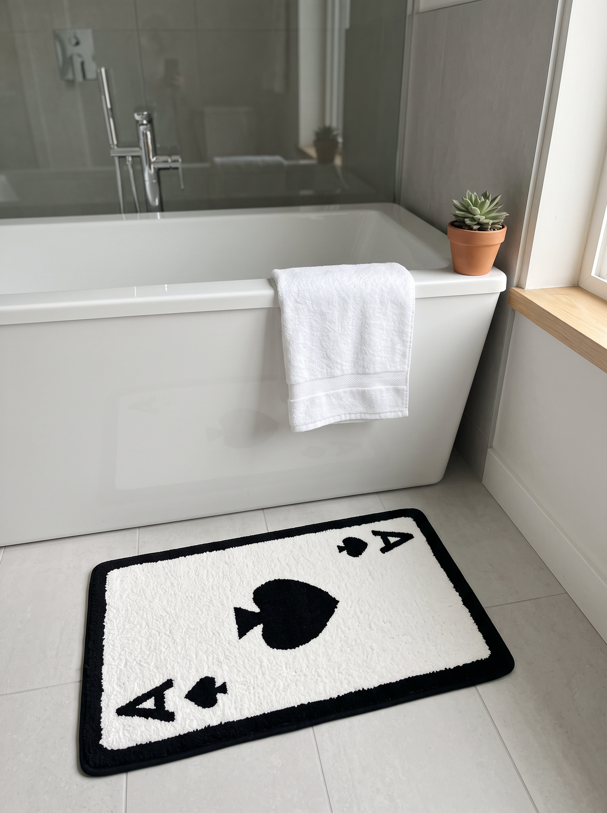Poker Card Microfiber Bath Mat