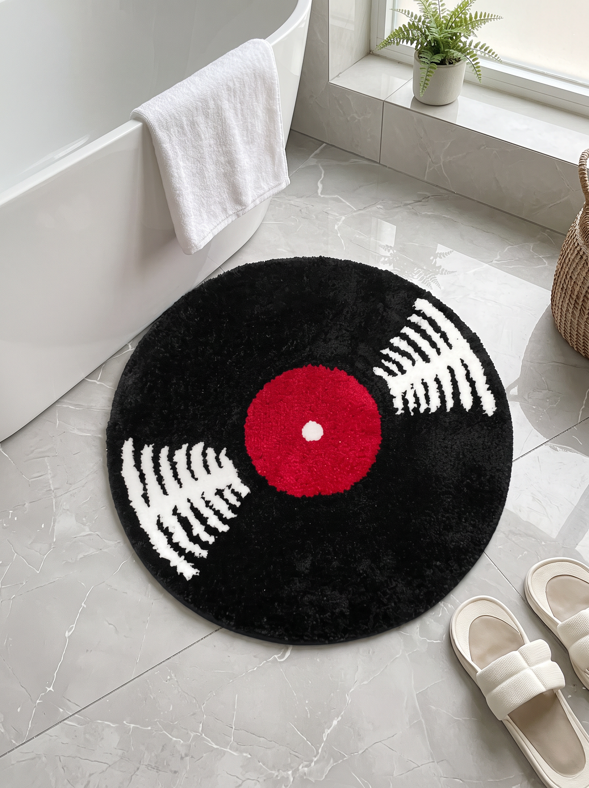 Vinyl Record Round Bath Mat