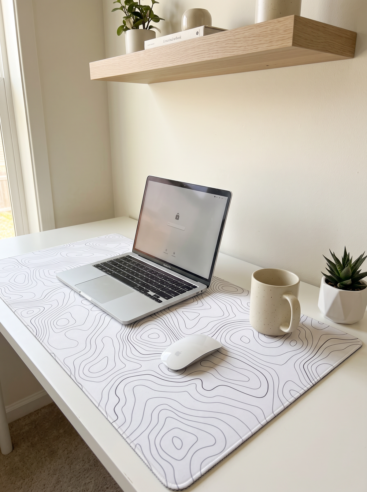 Topographic Desk Mat, 35.4 x 15.7 in