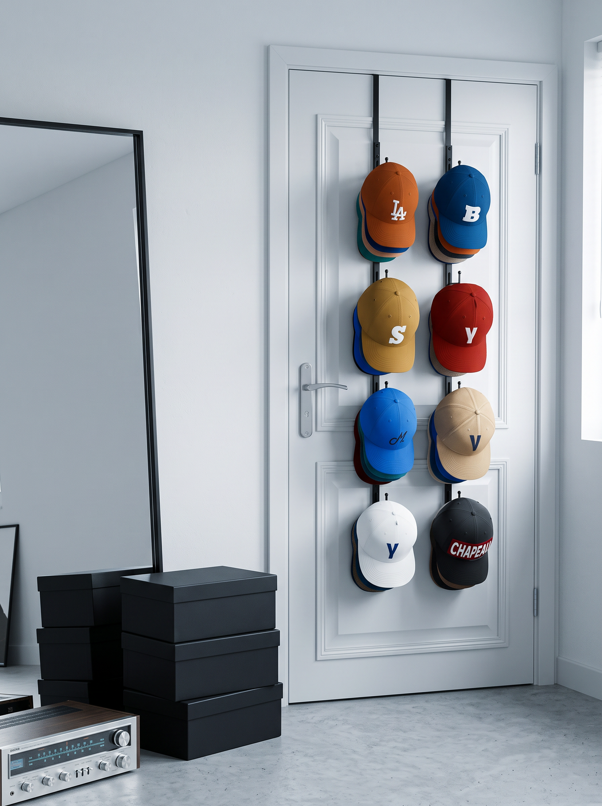 Over-Door Cap Rack, 2-Pack