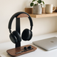 Walnut & Aluminum Headphone Stand with Tray