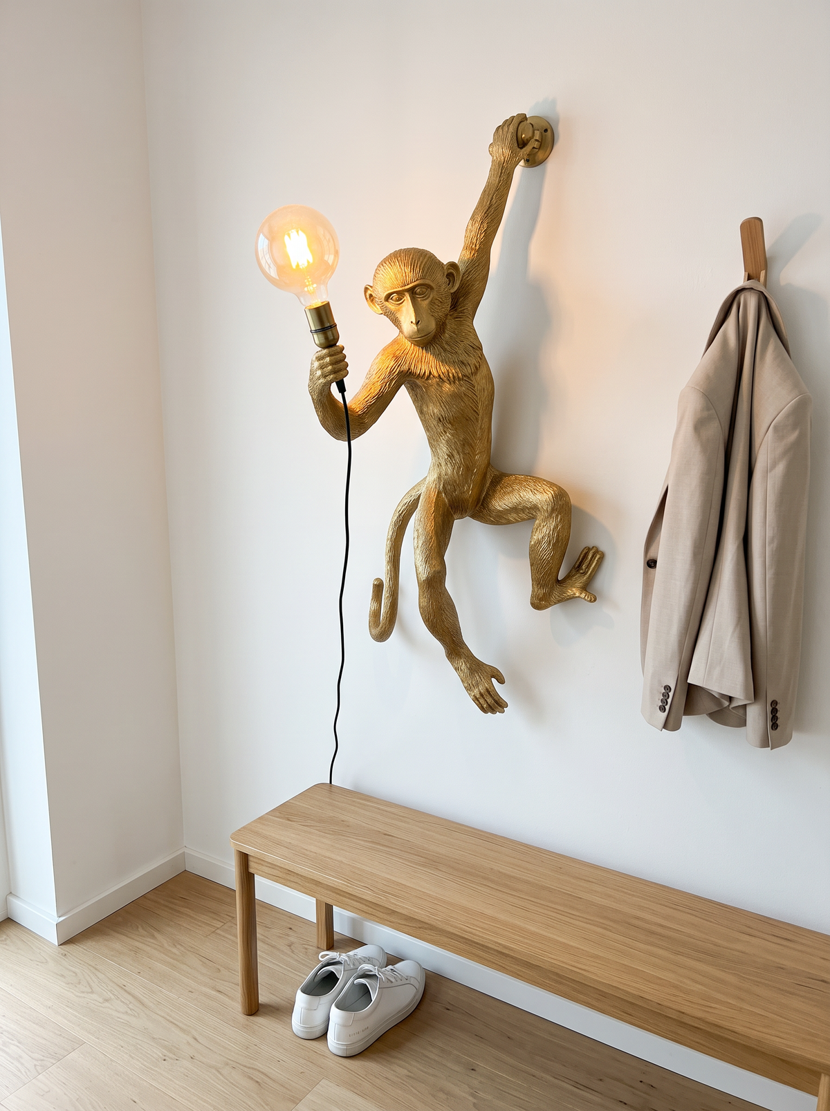 Gold Monkey Wall Lamp