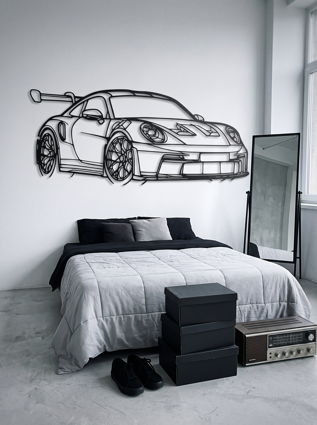 Sports Car Line Metal Wall Art