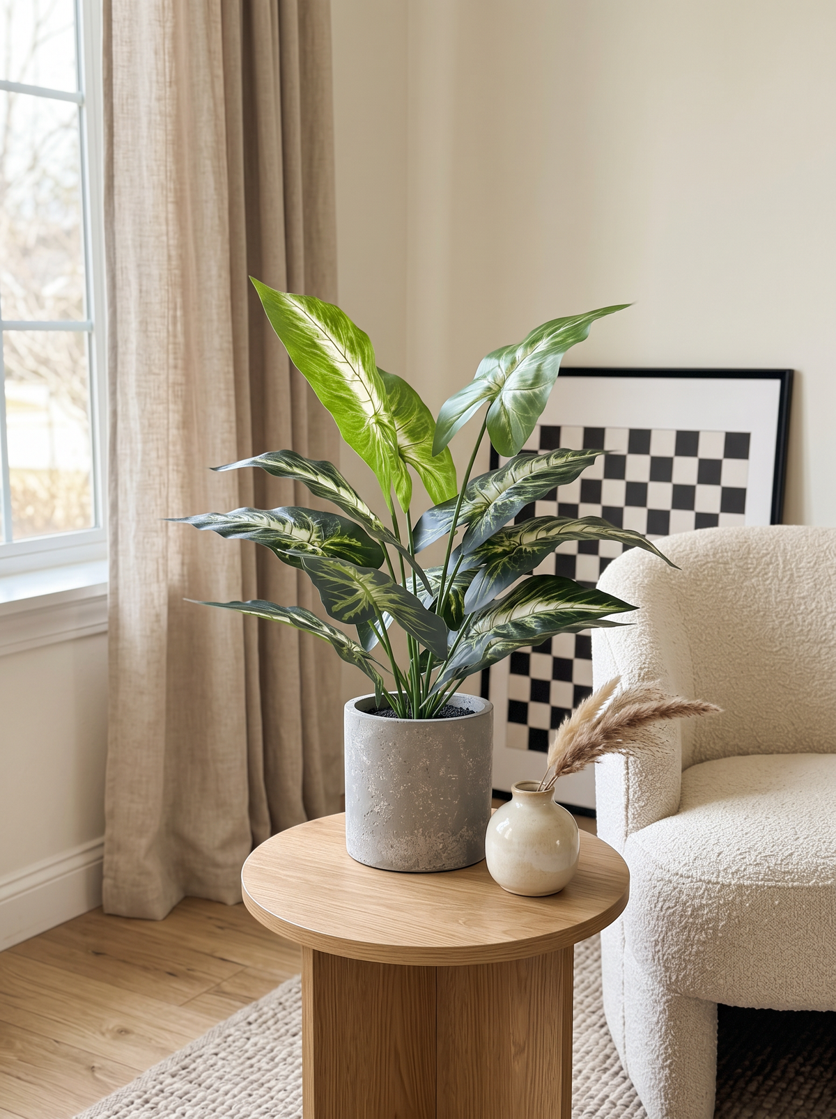 Tropical Faux Potted Plant, 16 in