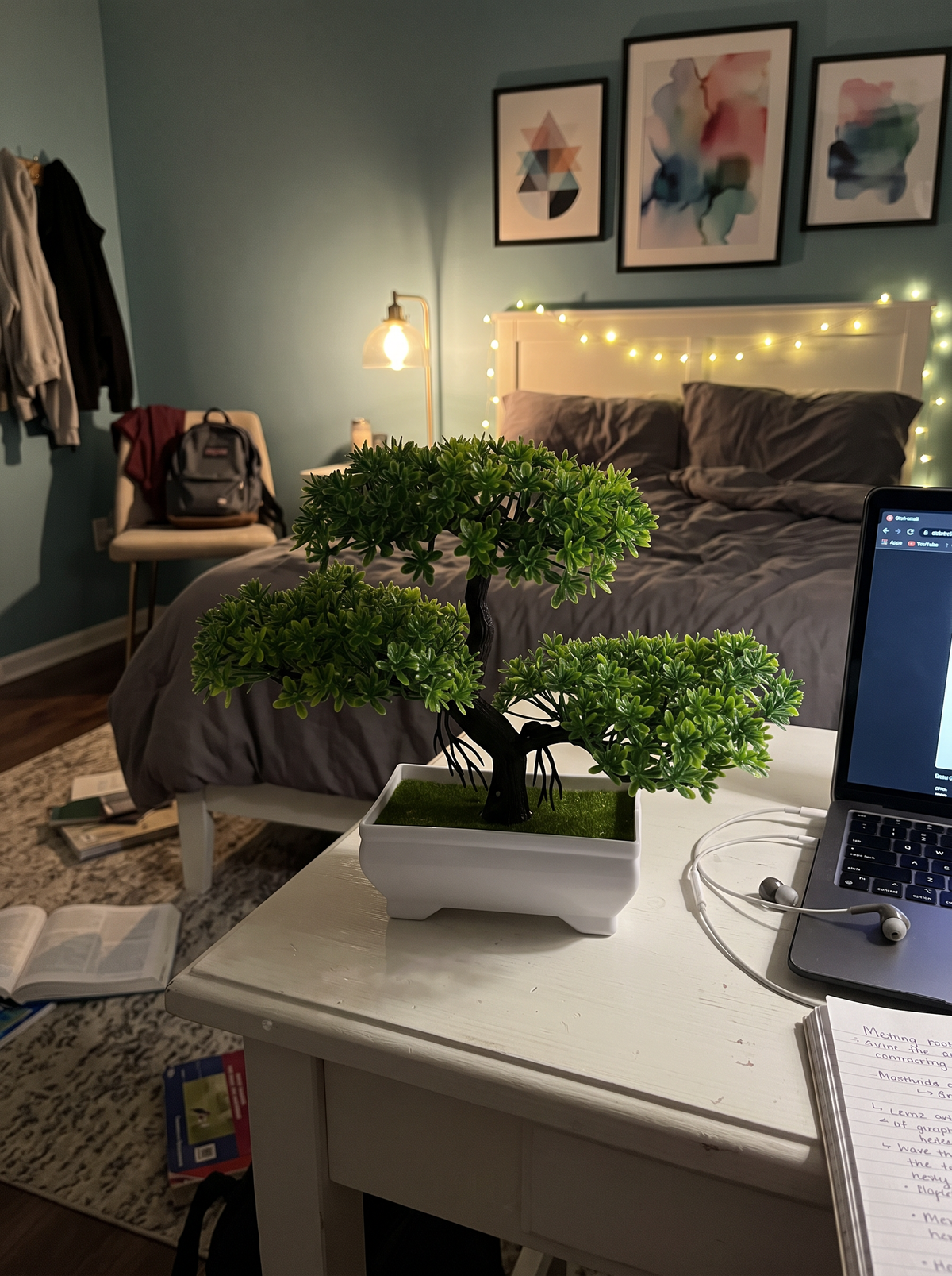Mini Faux Bonsai in Cement Pot