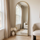 Oversized Arched Floor Mirror, Gold