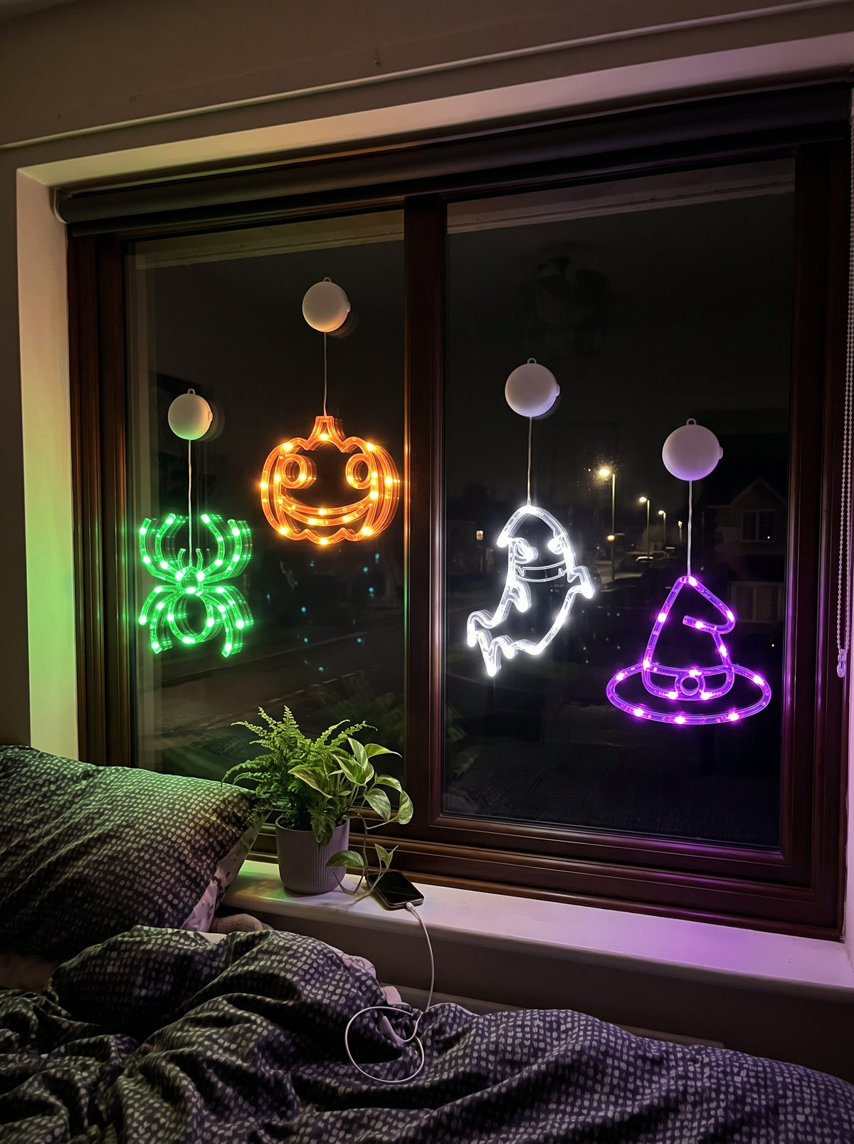 Halloween Window Lights, Set of 4