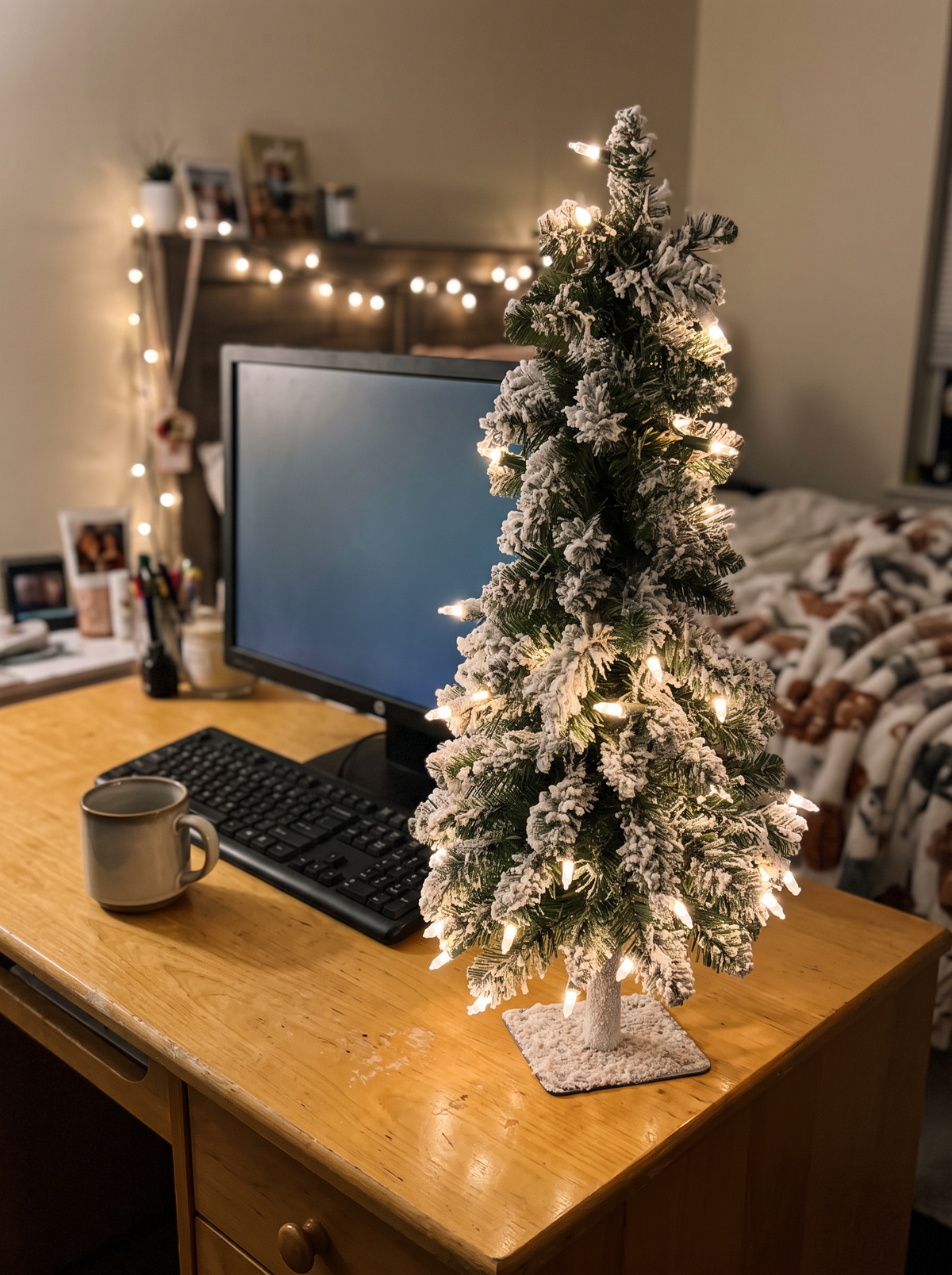 2 ft Pre-Lit Snowy Mini Christmas Tree