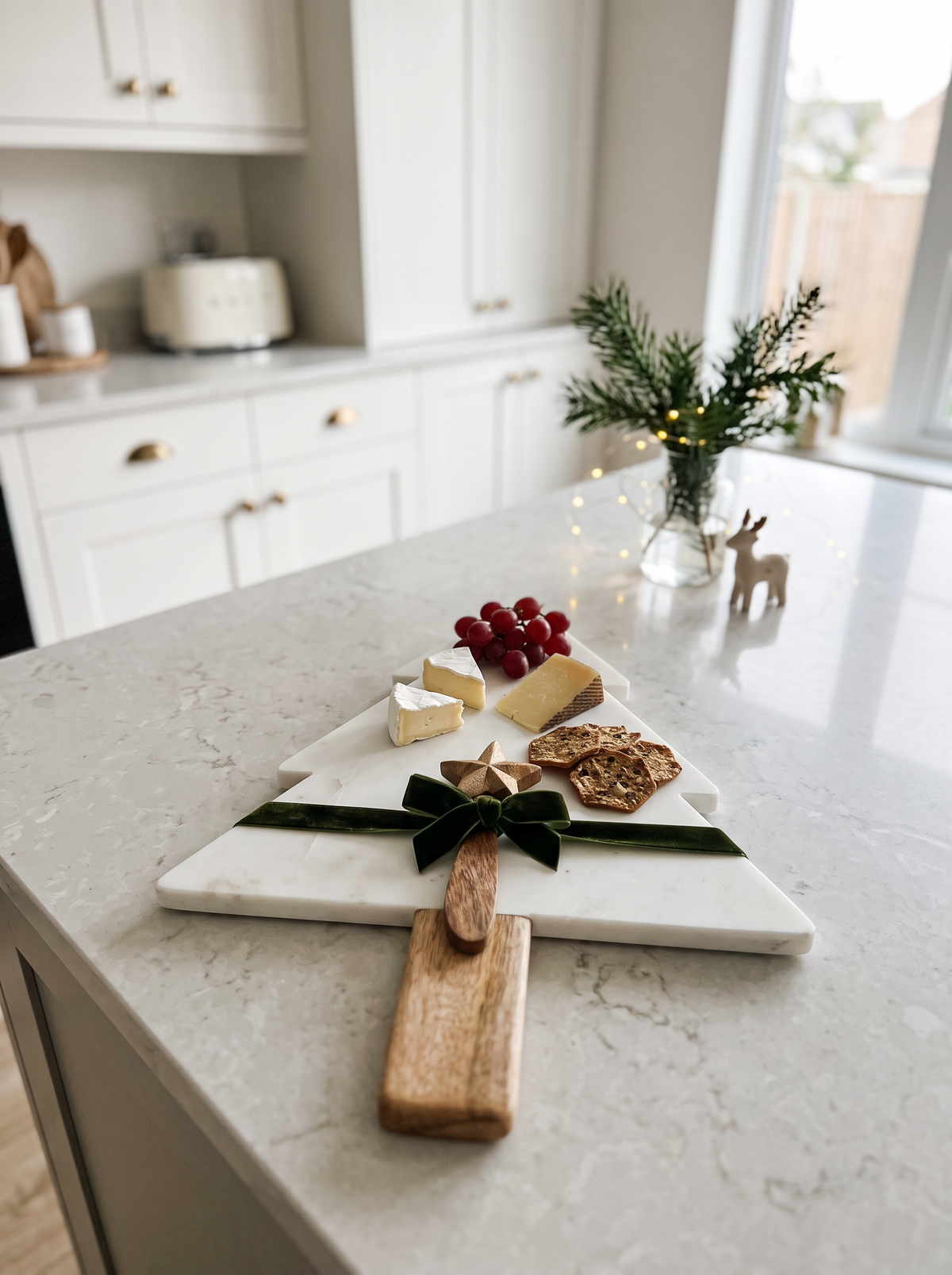 Marble Christmas Tree Serving Board
