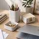 Concrete Desk Organizer, Set of 3
